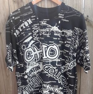 Ohio All Over Graphic T-Shirt Size Medium New